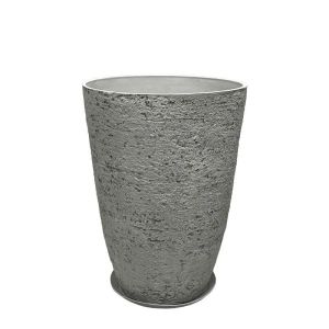 САКСИЯ ОТ КАМЪК ПОЛИСМОЛА С ЧИНИЯ, СИВА, ИЗНОСЕНА, СРЕДНА - Φ43x60см