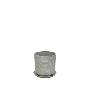 САКСИЯ ОТ КАМЪК ПОЛИСМОЛА С ЧИНИЯ, СИВА, ОТ СТАРА ГЛИНА, МИНИ - Φ21x21.8см