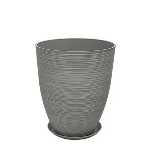 САКСИЯ ОТ КАМЪК ПОЛИСМОЛА С ЧИНИЯ, СИВА, СТАРА ГЛИНА, СРЕДНА - Φ35x42.5см