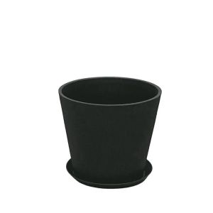 САКСИЯ ОТ КАМЪК ПОЛИСМОЛА С ЧИНИЯ, ЧЕРНА,, МАЛКА - Φ30x27см