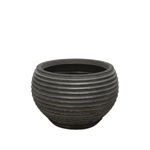 САКСИЯ ОТ ПОЛИСМОЛА С ЧИНИЯ, ЧЕРНА, СТАРА, МАЛКА КУПА - Φ40.5x26см