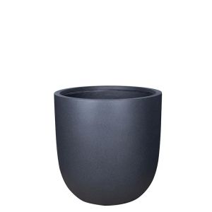 САКСИЯ ОТ ФИБЕРГЛИНА 3XГОЛЯМА, ЧЕРНА, КРЪГЛА - Φ62x57.5см