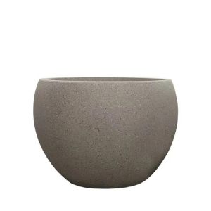 САКСИЯ ОТ ФИБЕРГЛИНА, МОКА-БЕЖОВА, ГРАНИТНА ТОПКА,ГОЛЯМА Φ55x37см