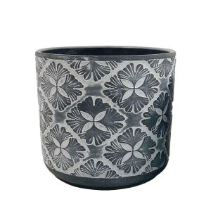 САКСИЯ СИВА/БЯЛА КРЪГЛА МОТИБО ЦВЕТЯГОЛЯМА - Φ18x17см 6/20 КУТИЙКИ