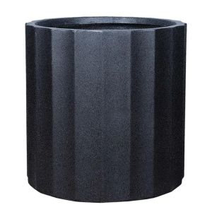 ЧЕРНА ЦИЛИНДРИЧНА САКСИЯ ФИБЕРГЛИНА - Φ70x70см