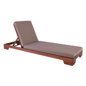 Шезлонг VERANO (B) Акация с възглавница 70x207 см Дебелина 8 см, Плат цвят Капучино 75x213x15cm