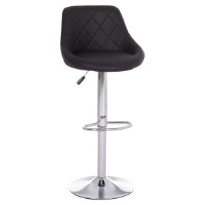 БАР СТОЛ ROSE HM204.21 ХРОМИРАНА ОСНОВА И &amp; ЧЕРЕН PU 48X45X105HCM.