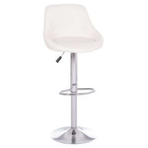 БАР СТОЛ ROSE HM204.22 С ХРОМИРАНА ОСНОВА И И БЯЛ PU 48X45X105HCM.