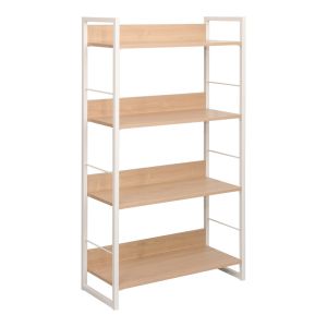 БИБЛИОТЕКА DORFIE В ЕСТЕСТВЕН ЦВЯТ С БЯЛ МЕТАЛ 70X30X124.5 СМ