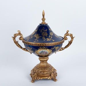 БУРКАН ЗА СЛАДКИ ОТ ПОРЦЕЛАН С ПОЛИСМОЛА, СИН 37x25x50см