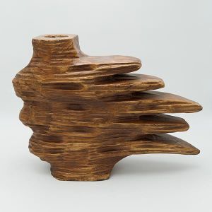ВАЗА, ДЪРВЕНА, КАФЯВА, 41X13X32СМ
