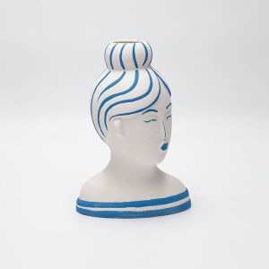 ВАЗА, ПОРЦЕЛАН, БЯЛО-СВЕТЛОСИН ЦВЯТ, 13.2X9X19СМ