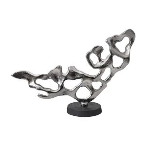 ДЕКОРАТИВНА ФИГУРА FL29912 СРЕБРИСТНО-ЧЕРЕН МАТОВ ЦВЯТ 50X15X33СМ