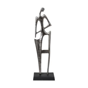 ДЕКОРАТИВНА ФИГУРА FL30049 СРЕБРИСТНО-ЧЕРЕН МАТОВ ЦВЯТ 20X12X64СМ