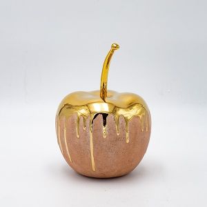 ДЕКОРАТИВНА ФИГУРА КРУША КРЕМ-ЗЛАТИСТА 13X13X17СМ