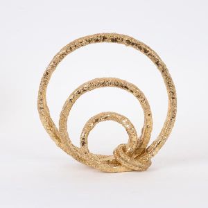 ДЕКОРАТИВНА ФИГУРА ТРИ ЦИКЪЛА ЗЛАТНА 22.5X7X22.5СМ