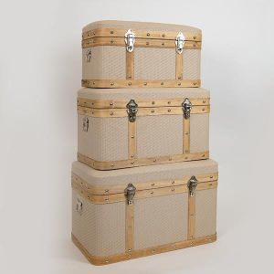 ДЪРВЕН САНДЪК S/3 БЕЖОВ 63X40X35СМ/ 53X34X30СМ/ 47X28X25СМ