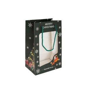 ЗЕЛЕНА ХАРТИЕНА ТОРБИЧКА 20X14X30 СМ
