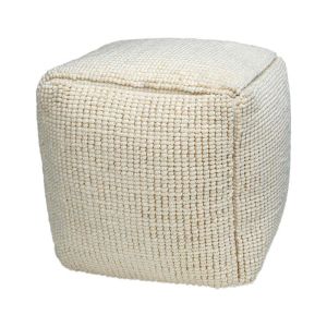 КВАДРАТЕН ПУФ FL822 ЦВЯТ СЛОНОВА КОСТ 45X45X45СМ