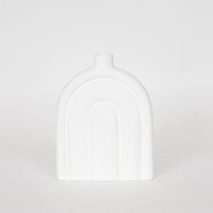 КЕРАМИЧНА ВАЗА БЯЛА 17X5.5X22СМ