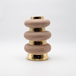 КЕРАМИЧНА ВАЗА ЗЛАТИСТО-ПЯСЪЧНА 16X16X24СМ