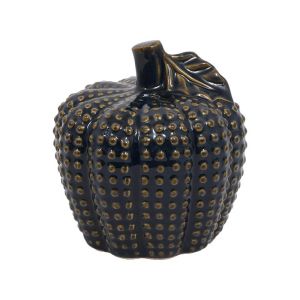 КЕРАМИЧНА ДЕКОРАТИВНА ЯБЪЛКА ЧЕРНО-СИН ЦВЯТ 14X14X15СМ