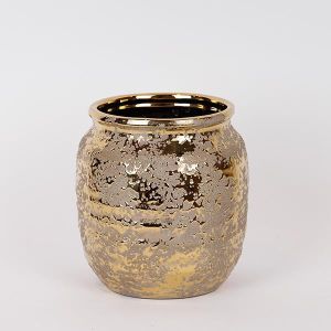 КЕРАМИЧНА САКСИЯ ЗЛАТИСТА 17X17X17.5СМ