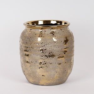 КЕРАМИЧНА САКСИЯ ЗЛАТИСТА 21X21X22.5СМ