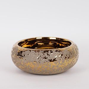 КЕРАМИЧНА САКСИЯ ЗЛАТИСТА 22.5X22.5X9СМ