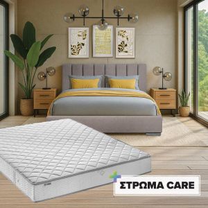 КОМПЛЕКТ ДВОЙНО ЛЕГЛО UDINE БЕЖОВ ЦВЯТ 167X214X115СМ С МАТРАК CARE 160X200 UDN