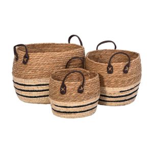 КОМПЛЕКТ ОТ 3 САКСИИ FL134 КАФЯВО-БЯЛ ЦВЯТ 33X33X24СМ 28X28X22СМ 23X23X17СМ