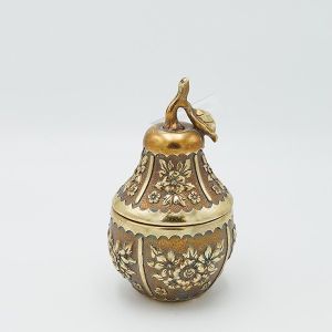 КУТИЯ ЗА БИЖУТА, КРУША, ПОЛИРЕЗИН, ЗЛАТО, 9.5X9.5X17.5СМ