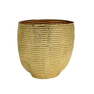 МЕТАЛНА ДЕКОРАТИВНА ВАЗА FL7841 ЗЛАТИСТ ЦВЯТ 21X10X21СМ