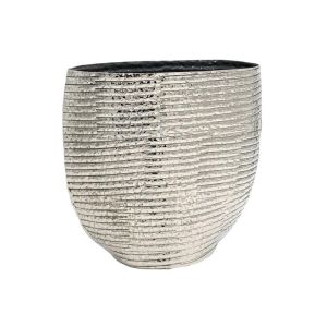 МЕТАЛНА ДЕКОРАТИВНА ВАЗА FL7841 СРЕБЪРЕН ЦВЯТ 21X10X21СМ