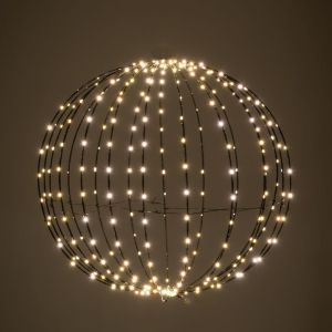 ОСВЕТЯВАЩА ЧЕРНА МЕТАЛНА ТОПКА D50СМ С 320 ТОПЛО БЯЛИ LED СВЕТЛИНИ