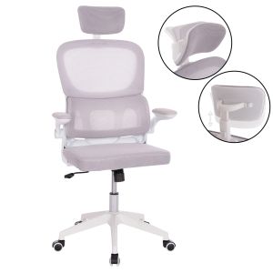 ОФИС СТОЛ BASTON HM18236.03 СИВ МРЕЖЕСТЕН ПЛАТ И БЯЛА PP РАМКА 64X60X127ВСМ.