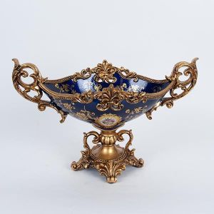 ПОРЦЕЛАНОВ БУРКАН ЗА СЛАДКИ С ПОЛИСМОЛА В СИНЬО 44.5x21.5x29см