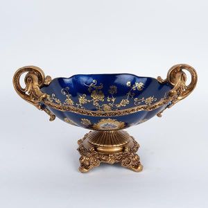 ПОРЦЕЛАНОВ БУРКАН ЗА СЛАДКИ С ПОЛИСМОЛА СИН 33x22x19см