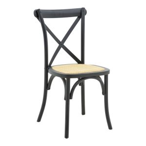 СТОЛ DYLON, ЧЕРЕН БУК, СЕДАЛКА ОТ ЕСТЕСТВЕН РАТАН, 48X52X89 СМ
