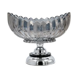 СТЪКЛЕНА КУПА С МЕТАЛНИ КРАКА FL203 ЧЕРНО-СРЕБЪРИСТ ЦВЯТ 28X15X22СМ