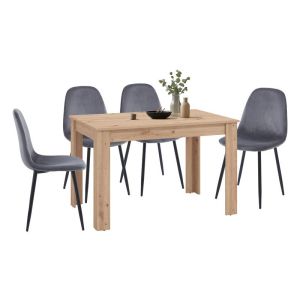 ТРАПЕЗЕН КОМПЛЕКТ HAMAR ARTISAN (5) ОТ ПЕТ ЧАСТИ СЪС СТОЛОВЕ, СИВ ЦВЯТ HMR