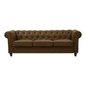 ТРИМЕСТЕН ДИВАН INCREDIBLE ТИП CHESTERFILED АНТИЧЕН КАФЯВ ПЛАТ 203X84X67СМ