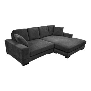 ЪГЛОВ ДИВАН С ОБРЪЩАЩ СЕ ЪГЪЛ, ТЪМНО СИВ ЦВЯТ 265X175X85СМ