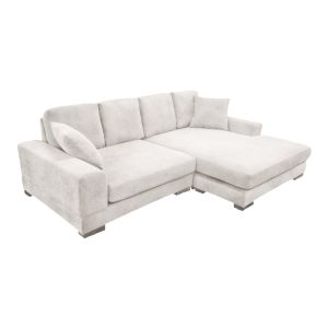 ЪГЛОВ ДИВАН С ОБРЪЩАЩ СЕ ЪГЪЛ, ЦВЯТ СЛОНОВА КОСТ 265X175X85СМ