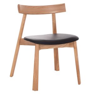 ТРАПЕЗЕН СТОЛ SEKAN HM18245.04, КАУЧУКОВО ДЪРВО, ЧЕРЕН, PU, 60X54X72HСМ.