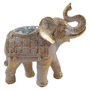 ДЕКОРАТИВНА ФИГУРА ELEPHANT БЕЖОВО-ЗЛАТИСТ ЦВЯТ 12X5X11СМ