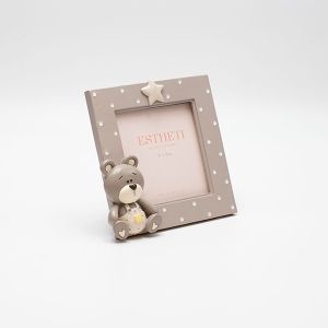 ДЕТСКА ФОТО РАМКА МЕЧЕ ОТ ПОЛИРЕЗИН НА ТОЧКИ, БЯЛА 13.5X2.8X12.7СМ