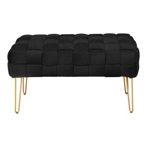 КАДИФЕНА ТАБУРЕТКА WENZO В ЧЕРЕН ЦВЯТ 82X43X46СМ