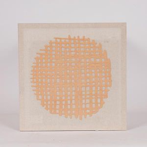 КАРТИНА ПЛАТНО С РЕЛЕФЕН МОДЕЛ, КРЪГЪЛ ДИЗАЙН, БЯЛО - БЕЖОВО 35.5X2X35.5СМ