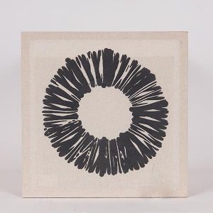 КАРТИНА ПЛАТНО С РЕЛЕФЕН МОДЕЛ, КРЪГЪЛ ДИЗАЙН, БЯЛО - ЧЕРНО, 35,5X2X35,5 СМ